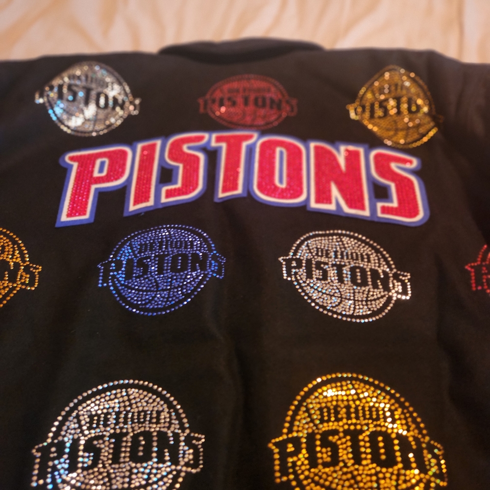 Detroit Pistons Black Bomber Jacket